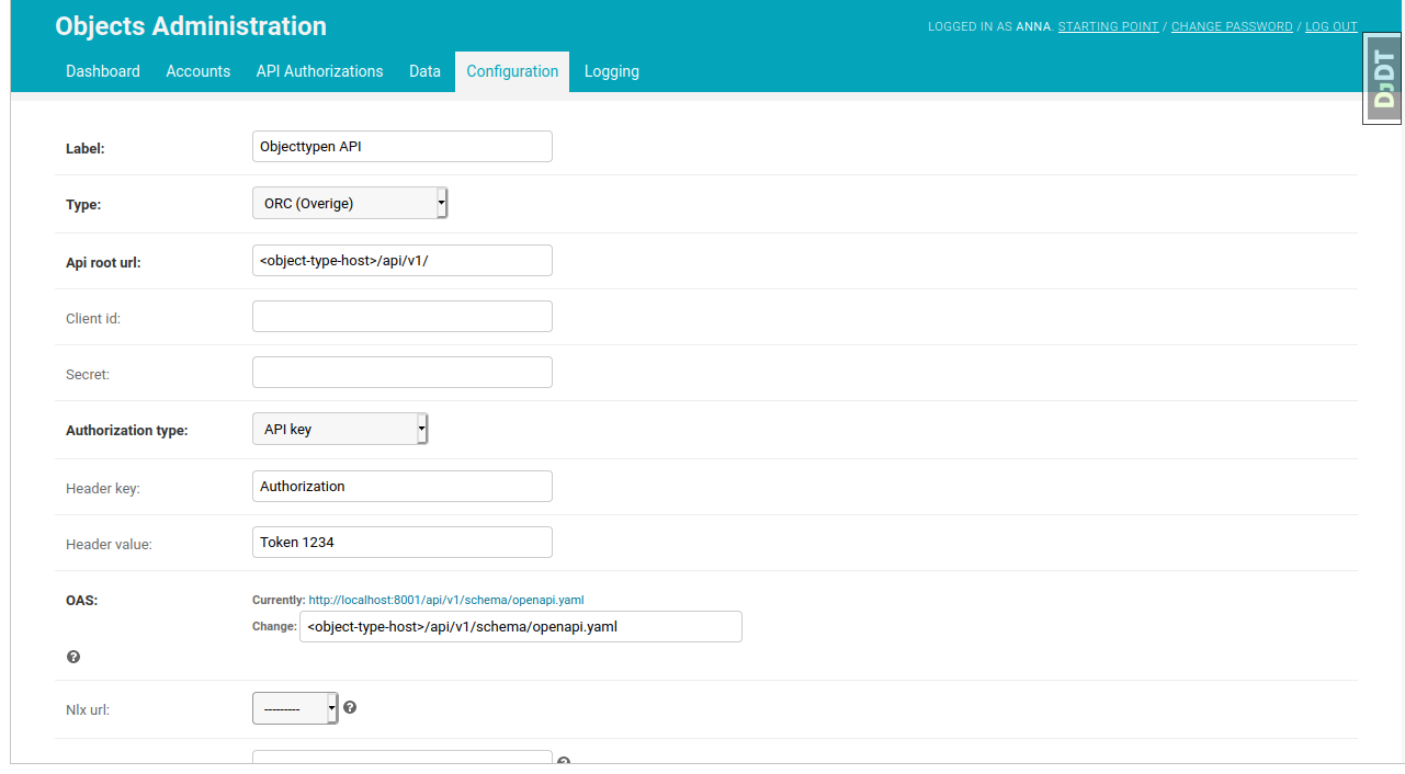 Fill in the form and click on "save" button